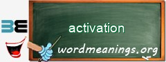 WordMeaning blackboard for activation